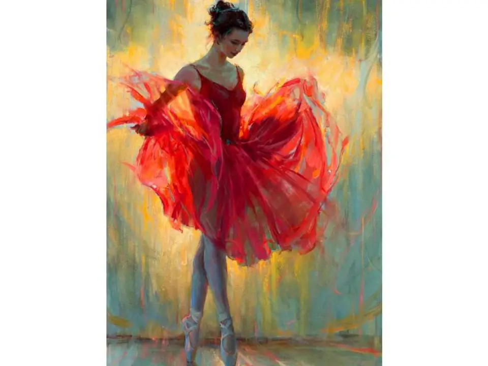 ⁨Diamond embroidery, painting, diamond mosaic diamond painting, BALLERINA IN RED 30x40cm⁩ at Wasserman.eu