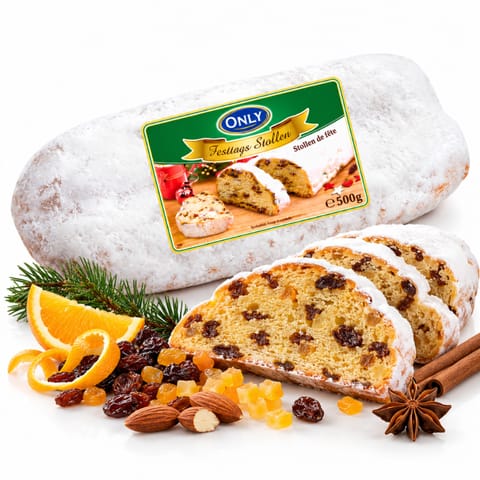 ⁨Only Stollen Bożonarodzeniowe Świąteczne Ciasto z Bakaliami 500 g⁩ w sklepie Wasserman.eu