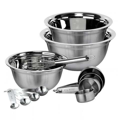 ⁨KOMPLET STALOWYCH MISEK KUCHENNYCH 18/22/26 cm MIARKI KINGHOFF KH-2076⁩ w sklepie Wasserman.eu