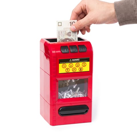 ⁨Piggy bank Banknote Shredder⁩ at Wasserman.eu