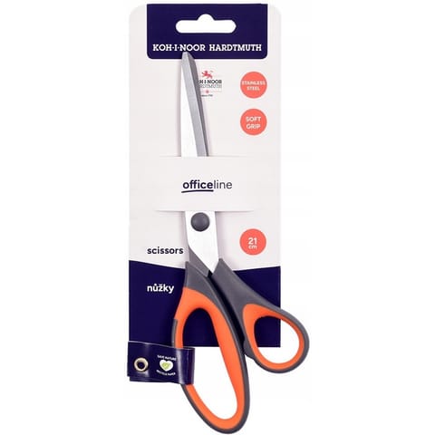 ⁨Nożyczki 21cm SOFT GRIP na blistrze 9978001021BL KOH-I-NOOR⁩ w sklepie Wasserman.eu