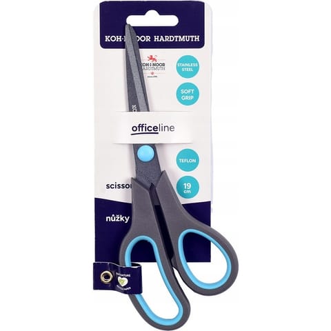 ⁨Nożyczki 19cm teflonowe SOFT GRIP na blistrze 9978001019BL KOH-I-NOOR⁩ w sklepie Wasserman.eu