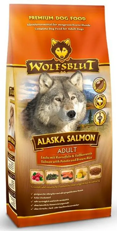 ⁨Wolfsblut Dog Alaska Salmon - salmon and rice 12,5kg⁩ at Wasserman.eu