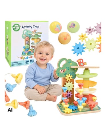 ⁨WOOPIE GREEN Drzewko Aktywności Kulodrom Montessori 4w1 FSC⁩ w sklepie Wasserman.eu