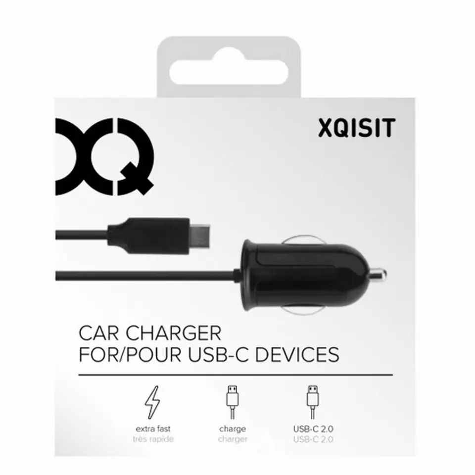 ⁨Charger alone. Xqisit 2.4A USB-C 2.0 black/black 29288⁩ at Wasserman.eu