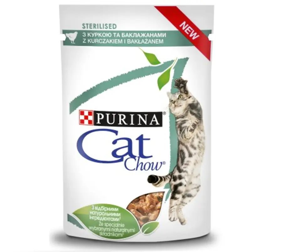 ⁨Purina Cat Chow Sterlisied Gig Chicken with Eggplant - Moist Cat Food 85 g⁩ at Wasserman.eu