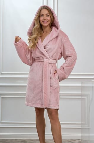 ⁨Szlafrok Honey 2601 Pudrowy Róż (Rozmiar M)⁩ w sklepie Wasserman.eu
