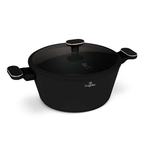 ⁨GARNEK TYTANOWY Z POKRYWĄ 28cm BERLINGER HAUS BH-8359 BLACK ROSE⁩ w sklepie Wasserman.eu