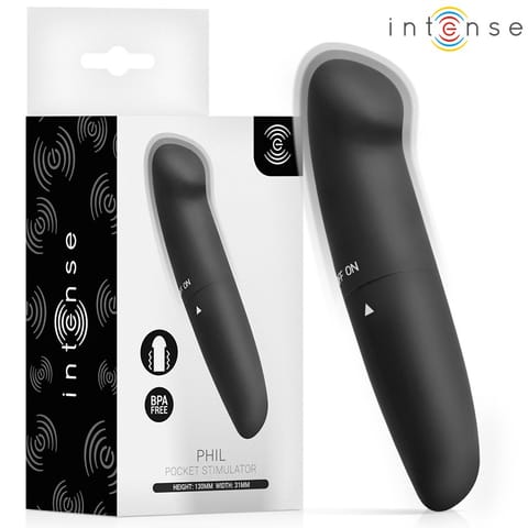⁨Intense Fun Toys - Intense - Phil G-Spot Vibrator Black 13 Cm⁩ w sklepie Wasserman.eu