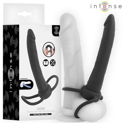 ⁨Intense For Him - Intense- Lucas Anal Dildo With Cock And Testicle Ring Silicone⁩ w sklepie Wasserman.eu
