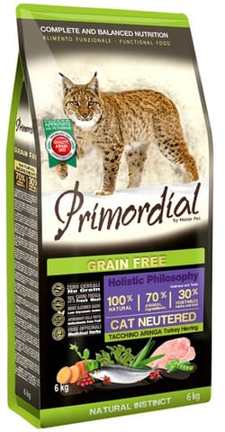 ⁨Primordial Cat Grain Free Sterilized Turkey & Herring 6kg⁩ w sklepie Wasserman.eu