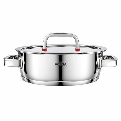 ⁨GARNEK STALOWY NISKI Z POKRYWĄ 24cm 2.7L VCASA VC-90106 SIERRA⁩ w sklepie Wasserman.eu