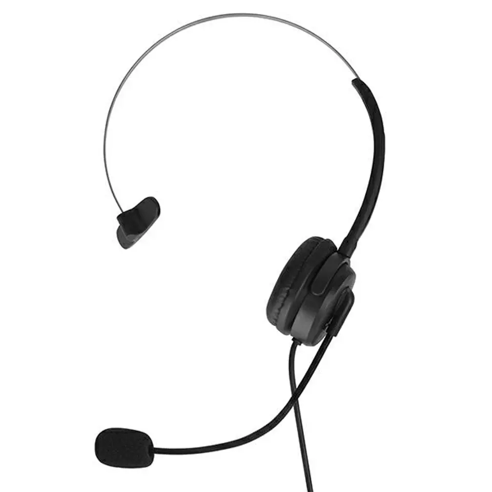 ⁨Xqisit Headset Mono Wired Headset w/ Mic black/black 43587⁩ at Wasserman.eu