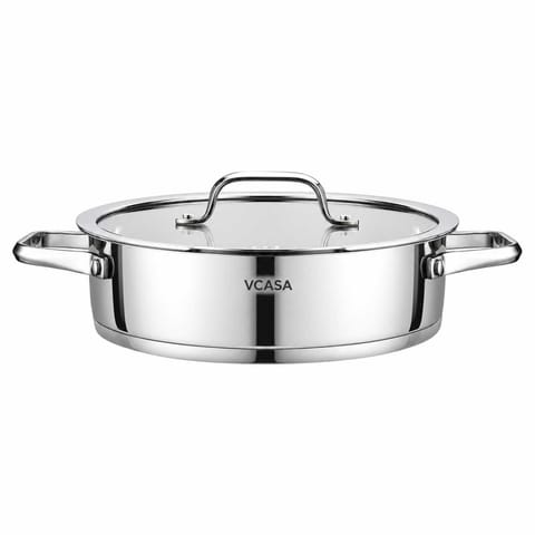 ⁨GARNEK STALOWY NISKI Z POKRYWĄ 24cm 2.9L VCASA VC-90116 AMARA⁩ w sklepie Wasserman.eu