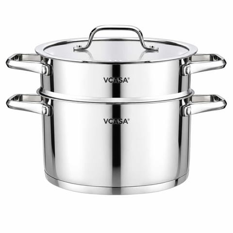 ⁨GARNEK STALOWY NA PARĘ 20cm 3 ELEMENTOWY VCASA VC-90117 AMARA⁩ w sklepie Wasserman.eu