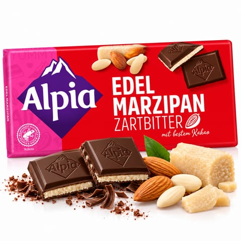 ⁨Alpia Edel Marzipan Zartbitter Czekolada Gorzka z Marcepanem 100 g⁩ w sklepie Wasserman.eu