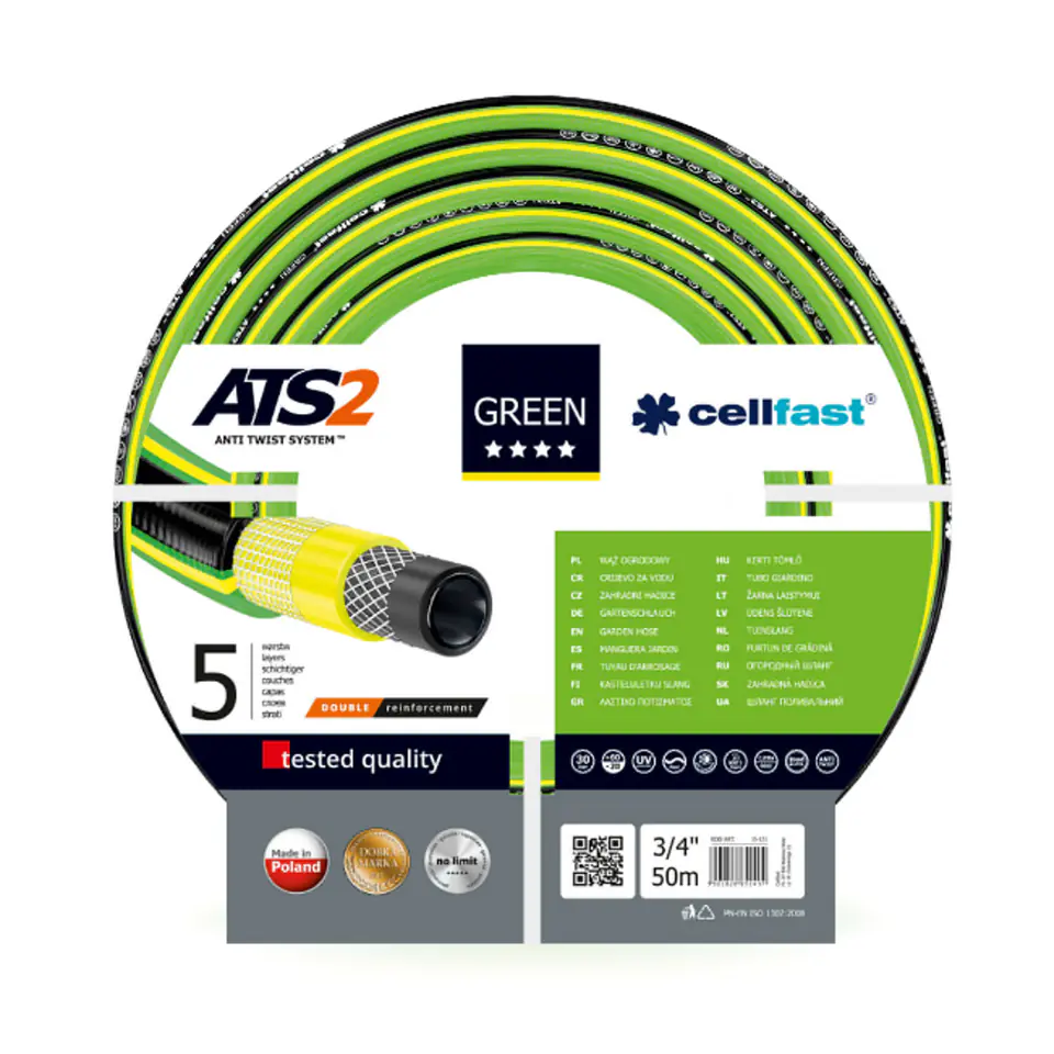 ⁨Garden hose Cellfast Green ATS2 3/4" 50m⁩ at Wasserman.eu