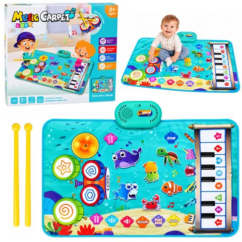 ⁨Mata Muzyczna Edukacyjna 2w1 Podwodny Świat Dźwięki Instrumentów 80x50 cm⁩ w sklepie Wasserman.eu