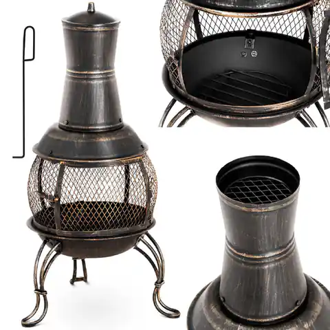 ⁨Ogrzewacz palenisko kominek na taras do ogrodu stalowy 360 wys. 90 cm⁩ w sklepie Wasserman.eu