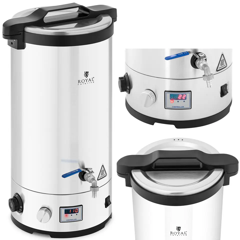 ⁨Mash brewing boiler for beer production with stainless steel timer 30-110C LED 2500 W 30 l⁩ at Wasserman.eu