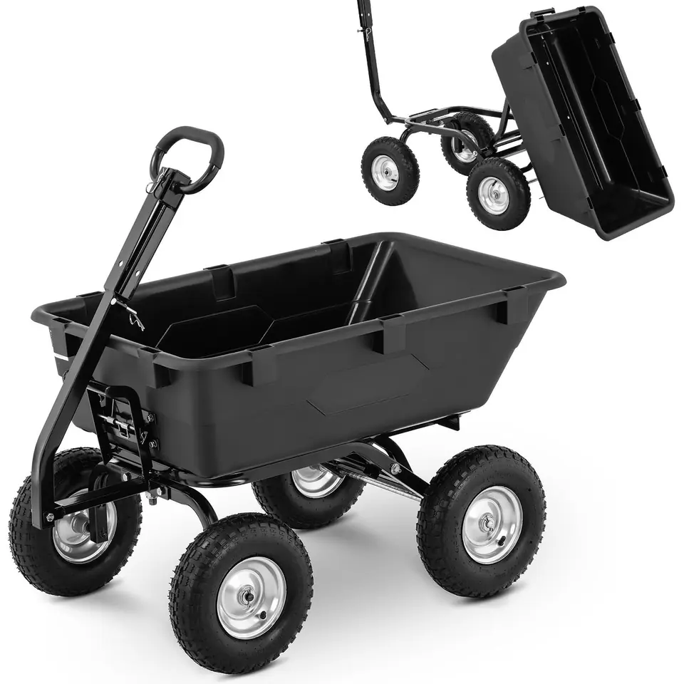 ⁨Trolley garden transport dump truck tilting up to 550 kg capacity. 150 l⁩ at Wasserman.eu