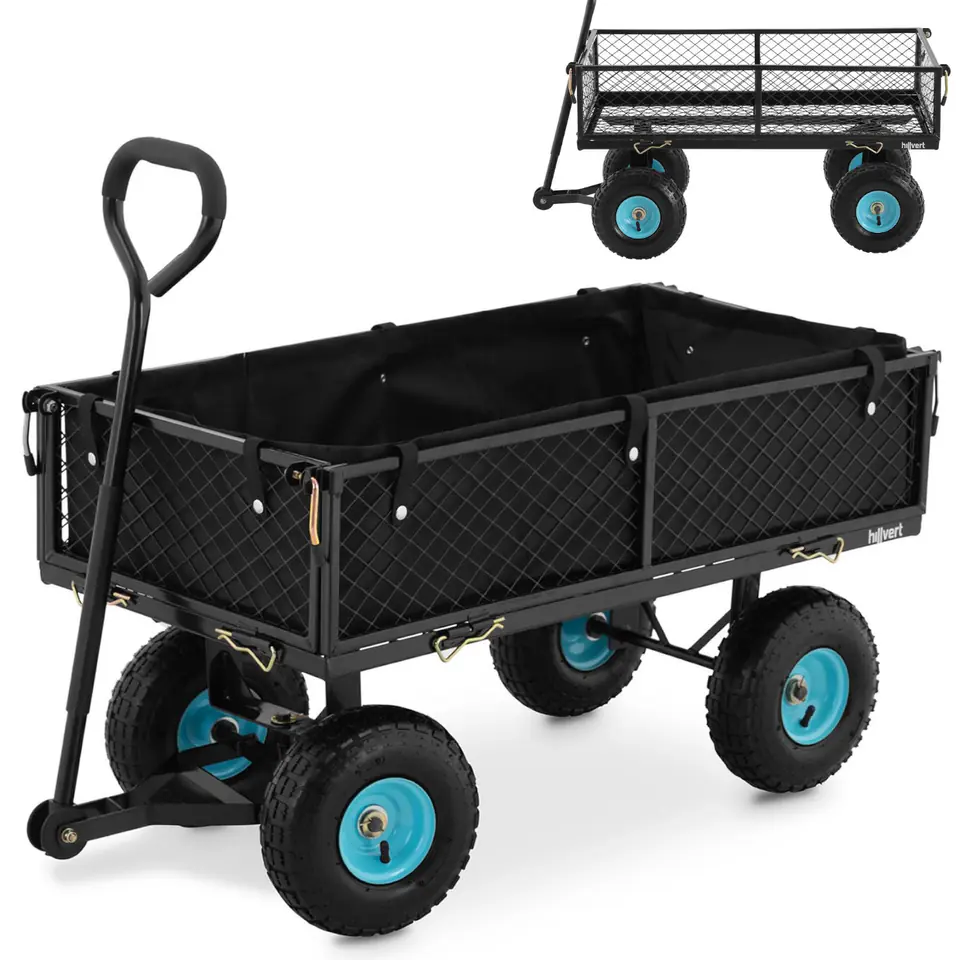 ⁨Folding garden trolley with tarpaulin for transporting soil and fertilizer up to 300 kg⁩ at Wasserman.eu