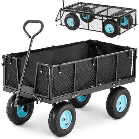 ⁨Folding garden trolley with tarpaulin for transporting soil and fertilizer up to 550 kg⁩ at Wasserman.eu