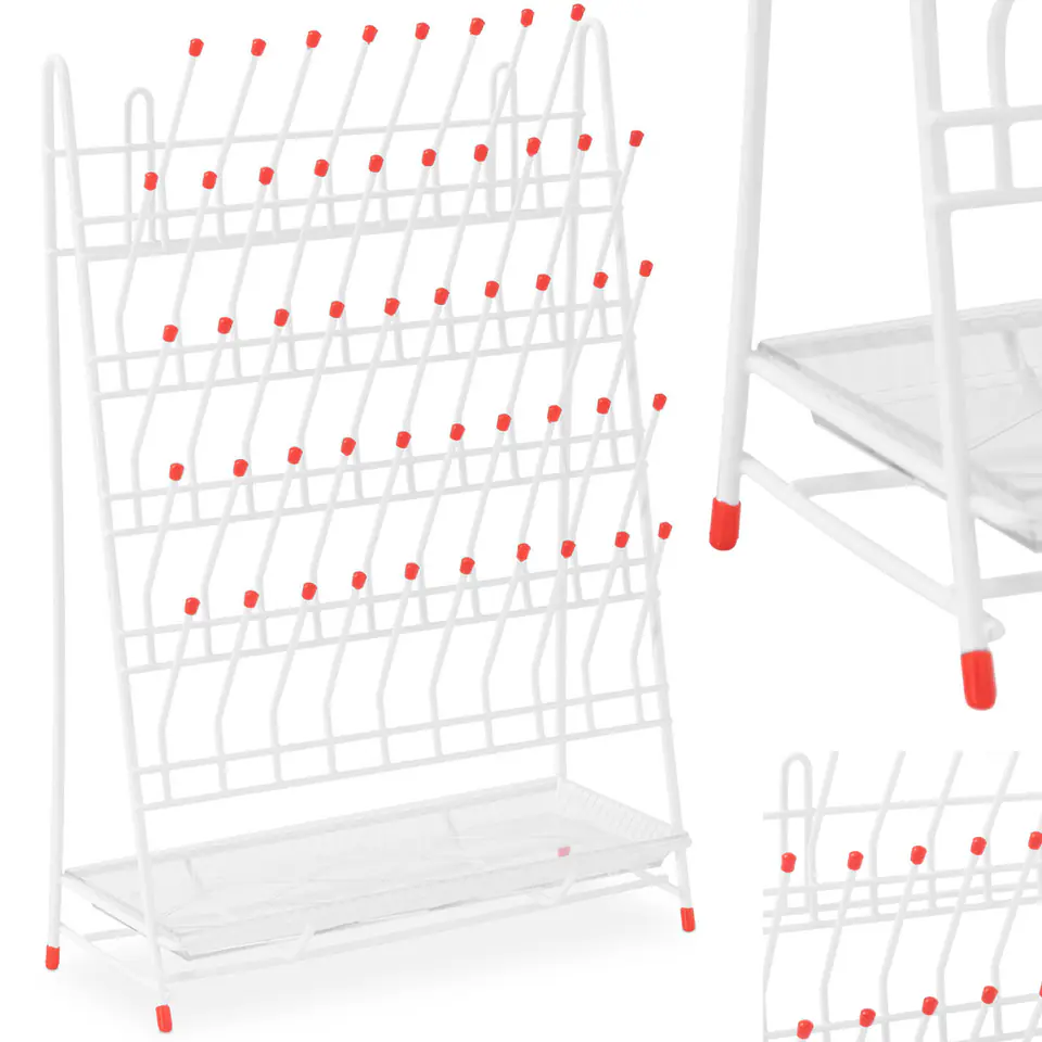 ⁨Dryer laboratory stand for tubes with drip tray for 48 tubes⁩ at Wasserman.eu