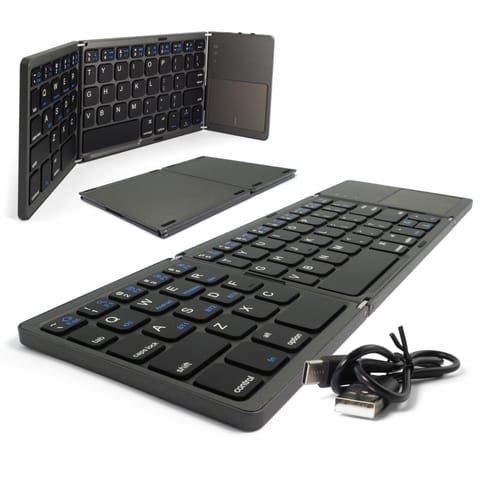 ⁨Składana Klawiatura Bezprzewodowa B033 Bluetooth 10M Touchpad USB-C 140 mAh⁩ w sklepie Wasserman.eu