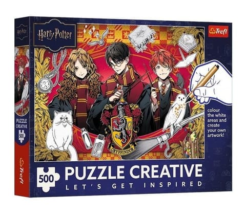 ⁨Puzzle 500 Harry Potter Potęga Gryffindoru TREFL⁩ w sklepie Wasserman.eu