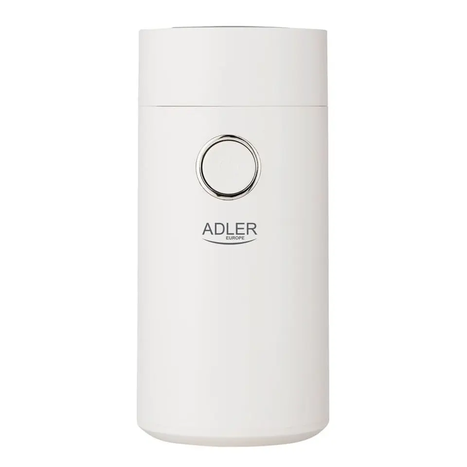 ⁨Adler Coffee grinder AD4446wg 150 W, Coffee beans capacity 75 g, Lid safety switch, White⁩ w sklepie Wasserman.eu