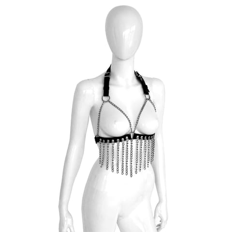 ⁨Kiotos Leather Leather Bra with Chains⁩ w sklepie Wasserman.eu