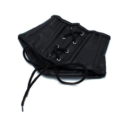 ⁨Kiotos Leather Black Leather Lace-Up Corset Collar⁩ w sklepie Wasserman.eu