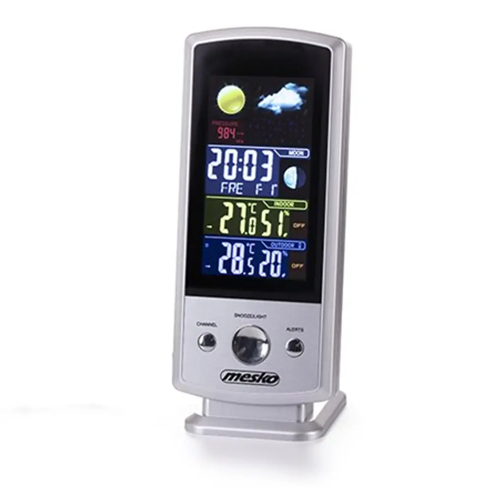 ⁨Mesko MS 1177 Weather station, White, Colorful Digital Display, Remote Sensor⁩ at Wasserman.eu