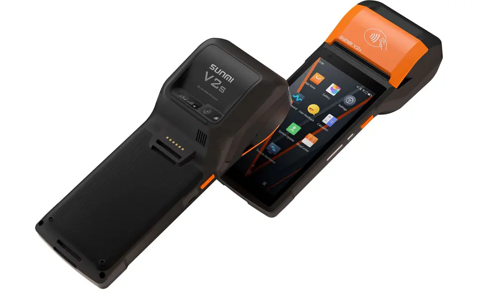 ⁨V2s Mobile Terminal, Android 11 2GB + 16GB, 5MP camera, micro SD, EU 4G, NFC, 2 SAM, 2D scan⁩ at Wasserman.eu