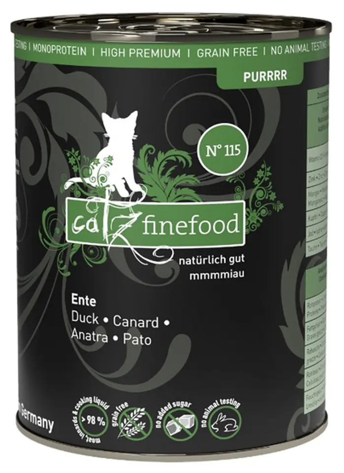 ⁨Catz Finefood Purrrr N.115 Duck can 400g⁩ at Wasserman.eu