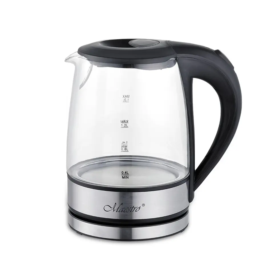 ⁨Feel-Maestro MR062 electric kettle 1.2 L Black, Transparent 1630 W⁩ at Wasserman.eu