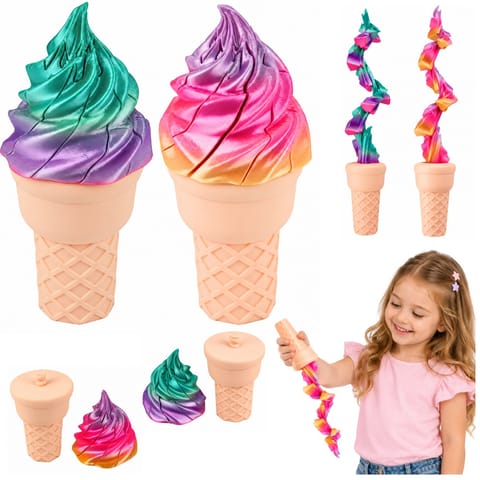 ⁨Lód w Rożku 3D Zabawka z Efektem Rozwijania Kolorowy Mieniący Się 14 cm⁩ w sklepie Wasserman.eu