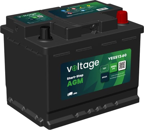 ⁨Akumulator AGM samochodowy START-STOP L2 Voltage 12 V 60 Ah 680 A VESS12-60⁩ w sklepie Wasserman.eu