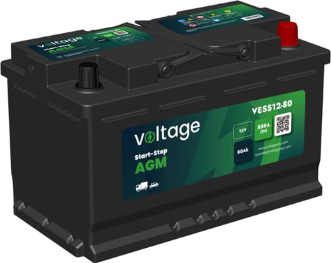 ⁨Akumulator AGM samochodowy START-STOP L4 Voltage 12 V 80 Ah 850 A VESS12-80⁩ w sklepie Wasserman.eu