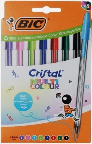 ⁨Długopis Cristal 1mm mix kolorów 8szt BIC⁩ w sklepie Wasserman.eu