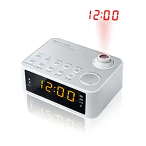 ⁨Muse Clock radio M-178PW White, 0.9 inch amber LED, with dimmer⁩ at Wasserman.eu