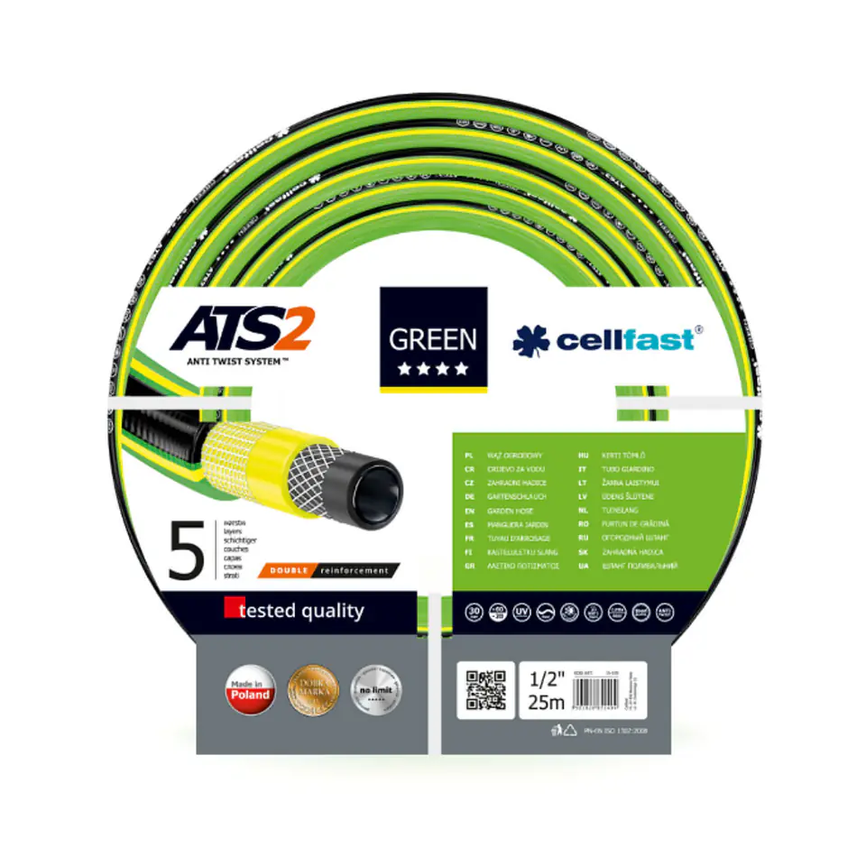 ⁨Garden hose Cellfast Green ATS2 1/2" 25m⁩ at Wasserman.eu