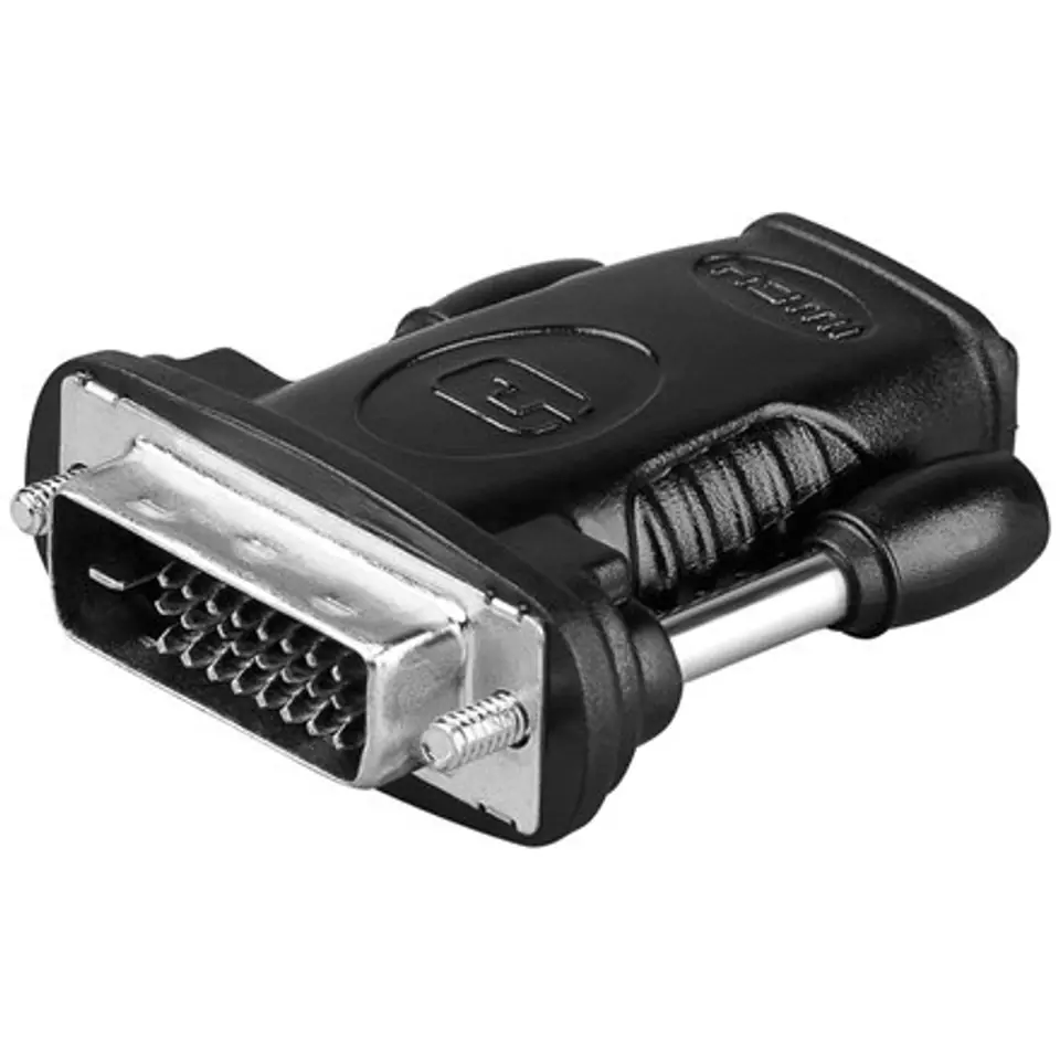 ⁨Goobay HDMI/DVI-D adaptor, nickel plated DVI-D male Dual-Link (24+1 pin), HDMI female (Type A)⁩ w sklepie Wasserman.eu