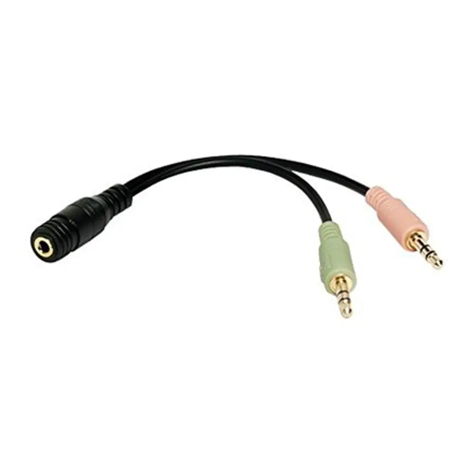 ⁨Logilink | Audio adaptor | Female | Mini-phone stereo 3.5 mm | Mini-phone 3.5 mm 4-pole | Black | 0.15 m⁩ w sklepie Wasserman.eu