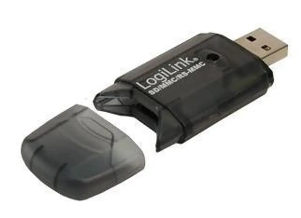 ⁨Logilink Cardreader USB 2.0 Stick external for MMC, RS-MMC, SD and SD HC⁩ at Wasserman.eu