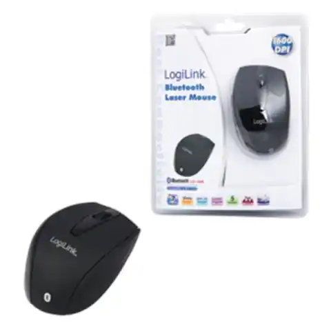 ⁨Logilink Maus Laser Bluetooth mit 5 Tasten wireless, Black, Mysz laserowa Bluetooth;⁩ w sklepie Wasserman.eu