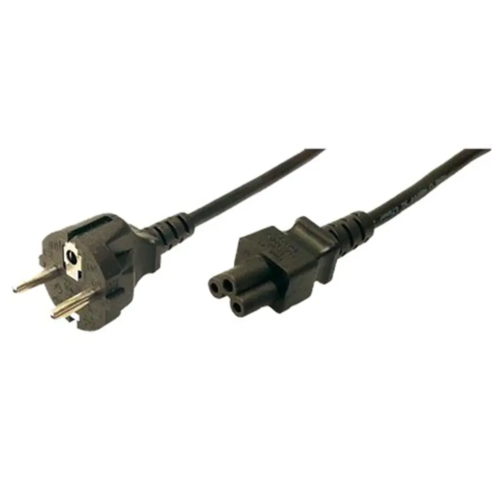 ⁨LogiLink Power cord, safety plug male to IEC C5 female, 1.80m, black ACC 1.8 m⁩ at Wasserman.eu