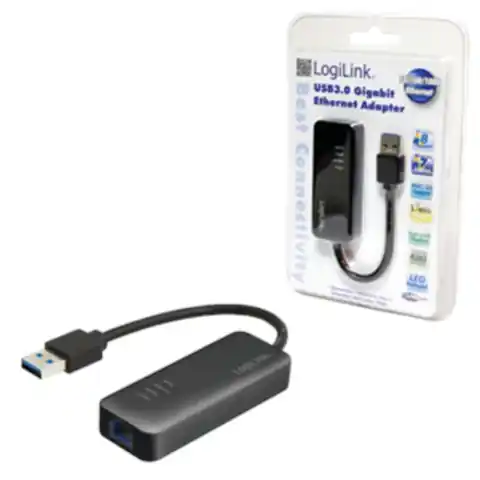 ⁨Logilink UA0184, USB 3.0 to Gigabit Ethernet Adapter Logilink⁩ w sklepie Wasserman.eu