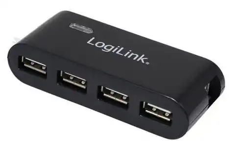 ⁨Logilink USB 2.0 Hub-4 porty zasilacz sieciowy⁩ w sklepie Wasserman.eu